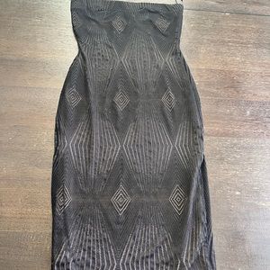G by Guess Midi medium strapless Dress, black lace detail